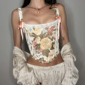 Satin Floral Tapestry Corset