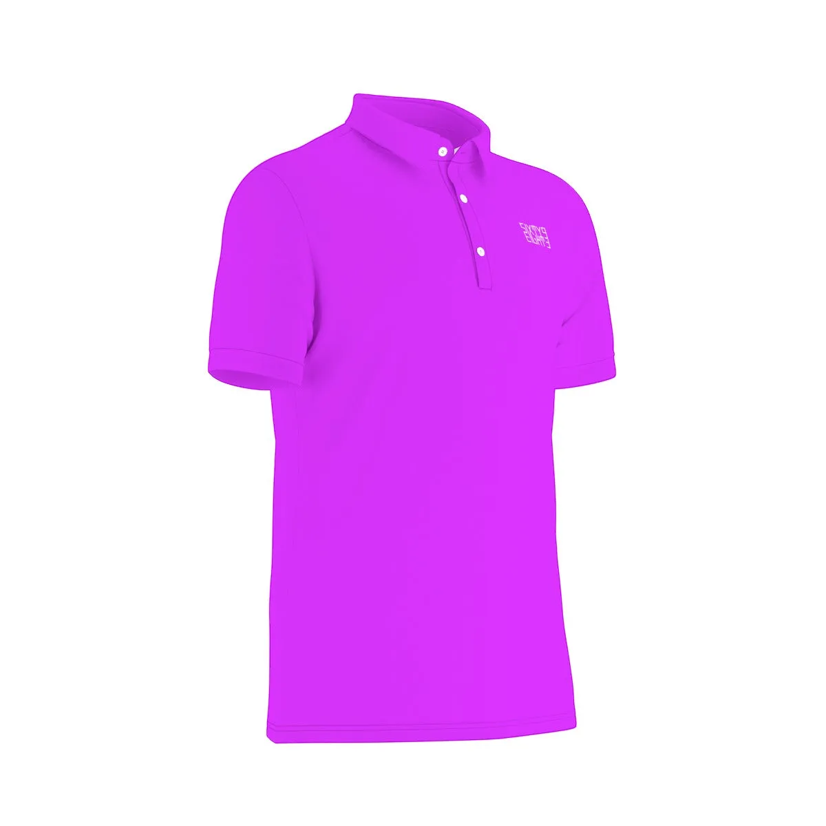 Sixty Eight 93 Logo White Purple Men's Stretch Polo Shirt
