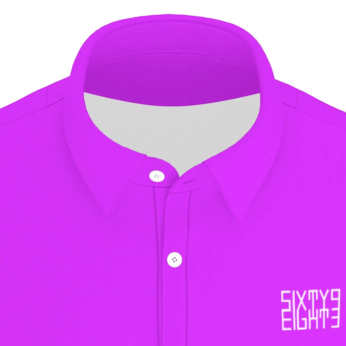 Sixty Eight 93 Logo White Purple Men's Stretch Polo Shirt