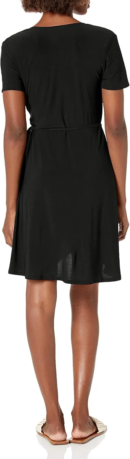 Star Vixen Women's Petite Short Sleeve Ballerina Wrap Dress