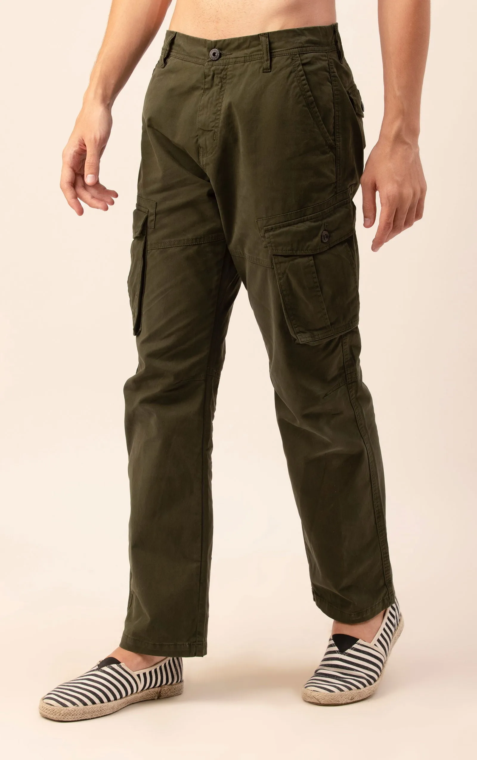 STRAIGHTFIT LOOSE CARGO-DARK GREEN