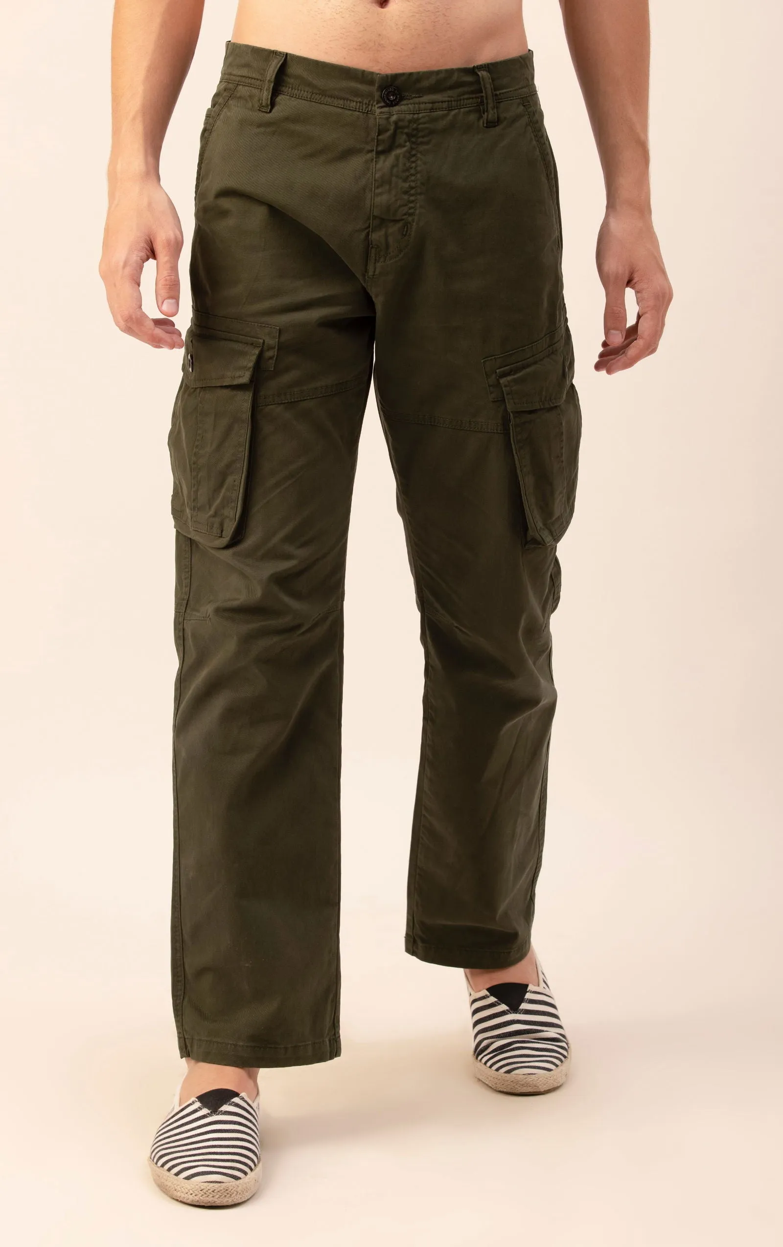 STRAIGHTFIT LOOSE CARGO-DARK GREEN