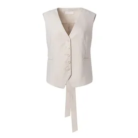 White Martingale V-neck Vest